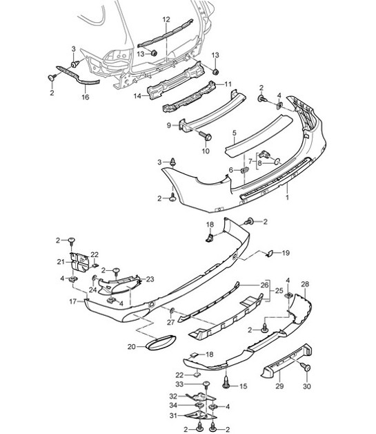 Diagram 802-005 Porsche 997 GT2 2007>> Carrosserie