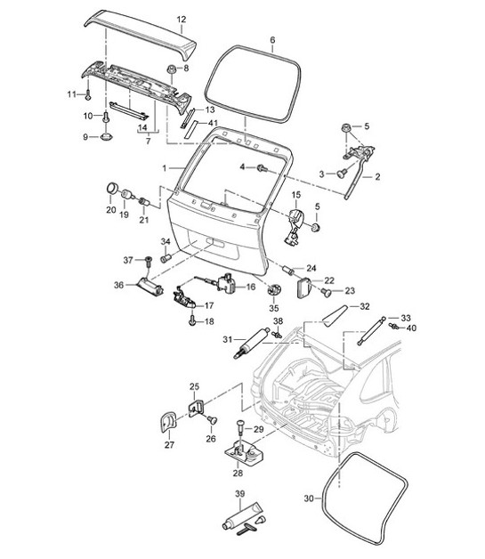 Diagram 803-005 Porsche 开曼 S / R 3.4L 987C MKII 2009-12  车身