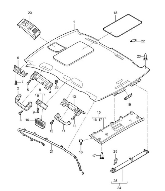 Diagram 807-030 Porsche Cayman 987C/981C (2005-2016) Body