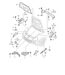 Sound absorber / Trim / Engine bay Cayenne 9PA1 (957) 2007-10