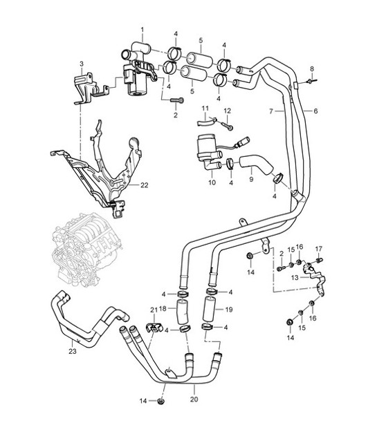 Diagram 813-023 Porsche Panamera 4S E-Hybrid 2.9L V6 