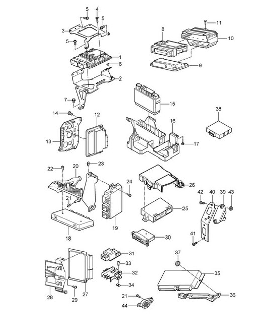 Diagram 901-003 Porsche 968 (1992-1995) 电子设备