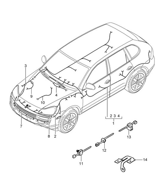Diagram 902-010 Porsche Cayenne Turbo V8 4.8L Petrol 500HP Electrical equipment