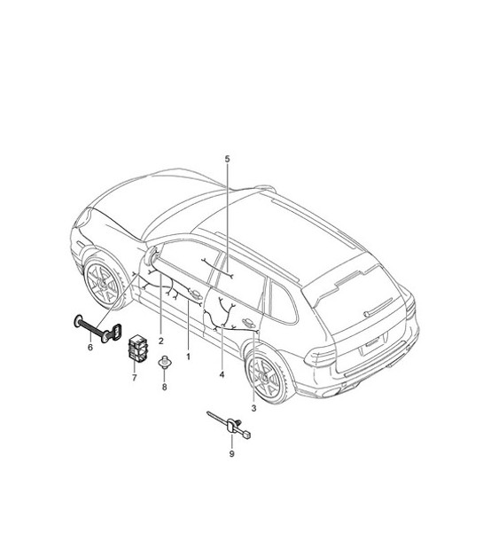 Diagram 902-015 Porsche 955 Cayenne Turbo 4.5L 2003-06 Electrical equipment