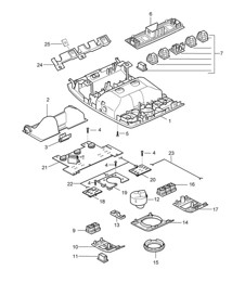 Console / Roof Cayenne 9PA1 (957) 2007-10