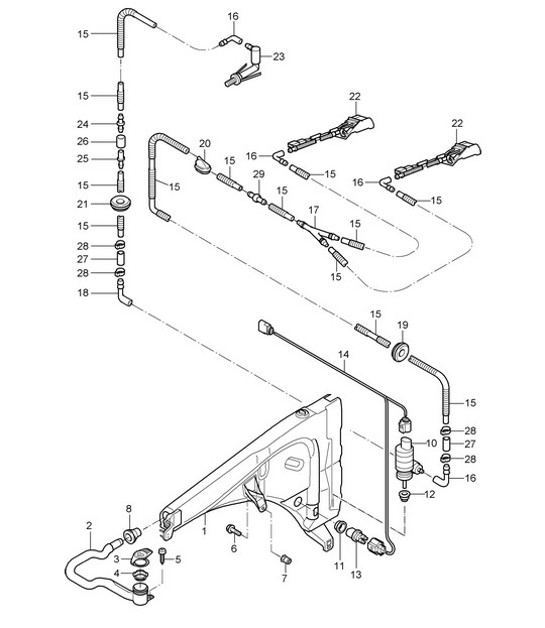 Diagram 904-010 Porsche Cayenne S V8 4.8L Gasolina 400 CV Equipo eléctrico