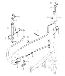 Headlight washer system Cayenne 9PA1 (957) 2007-10