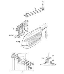 Achterlicht / Kentekenverlichting / Extra remlicht / Reparatieset / Achterlicht Cayenne 9PA1 (957) 2007-10
