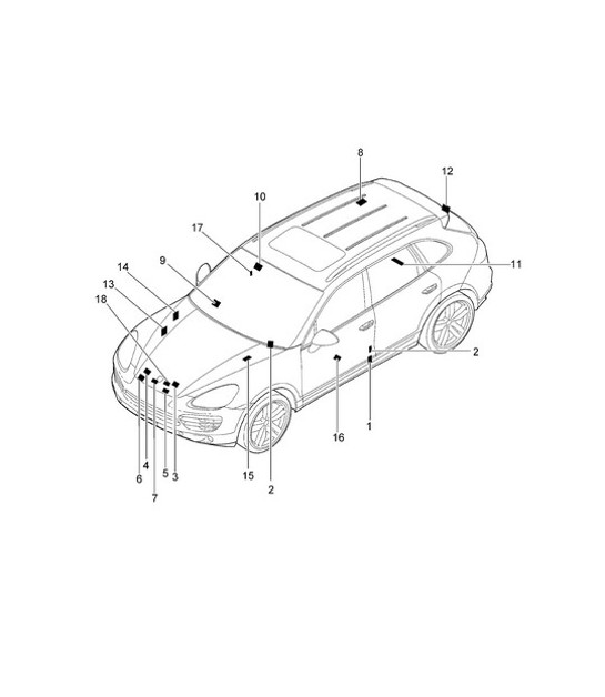 Diagram 001-005 Porsche Cayenne Coupe E-Hybrid V6 3.0L 340Hp 