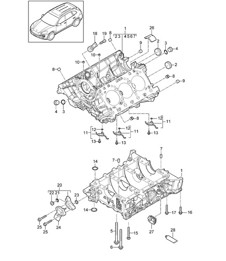 Crankcase housing / Individual parts (Model: CURA,CUR, CXZA,CXZ) Cayenne 92A (958) 3.6L 2011-18