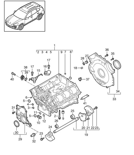 Diagram 101-060 Porsche 996 C4 3.4L 1997-08/01 引擎