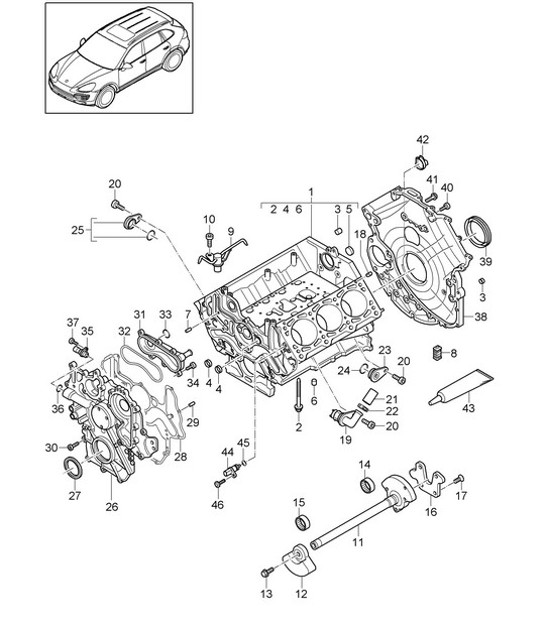 Diagram 101-065 Porsche Cayenne S 4.5L V8 2003>> Engine