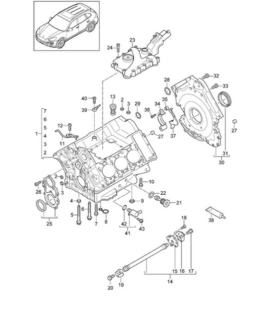 Diagram 101-070 Porsche Cayman 987C/981C (2005-2016) Motor