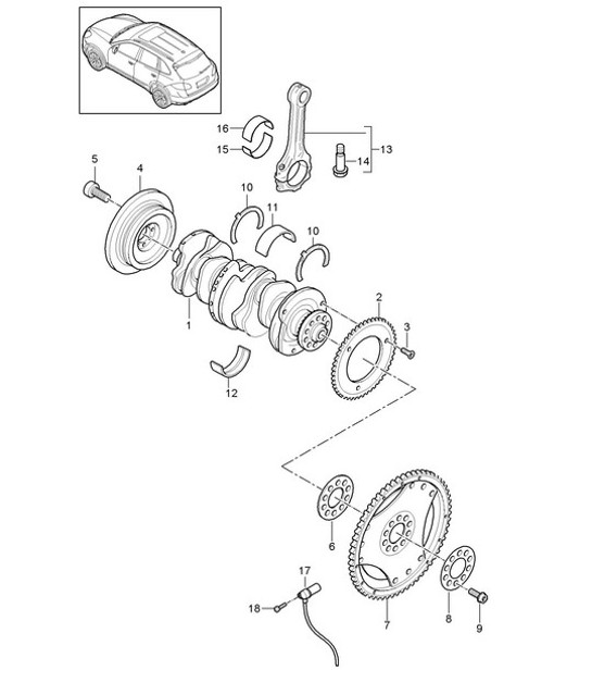 Diagram 102-010 Porsche Cayman GTS 718 2.5L PDK（365 马力） 引擎