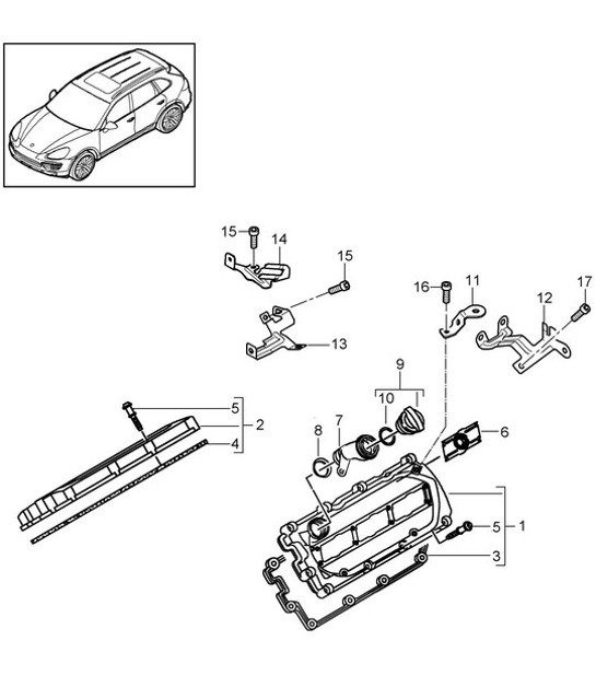Diagram 103-030 Porsche Cayman GT4 3.8L 2015-16 Moteur