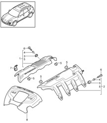 发动机盖 (型号: 4802,4852, CFTB,CFT, CYXA,CYX) Cayenne 92A (958) 4.8L 2011-18