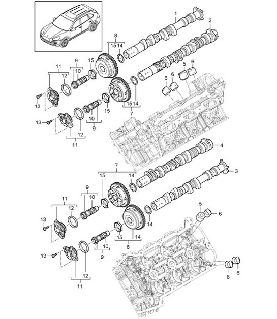 Diagram 103-052 Porsche Cayenne MK3 (958) 2010-2017 Moteur