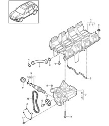 Circuito di ritorno dell&#39;olio/Pompa dell&#39;olio (Modello: 4802,4852, CFTB,CFT, CYXA,CYX) Cayenne 92A (958) 4.8L 2011-18