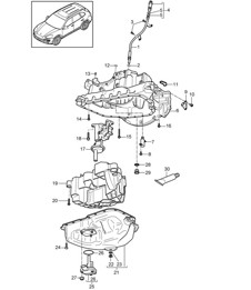 Oliegeleidend huis / oliepomp / oliecarter (Model: 059E) Cayenne 92A (958) 3.0L DIESEL >>05/2011