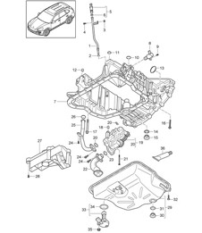 Oliegeleidend huis / oliepomp / oliecarter (model: CUDB,CUDC) Cayenne 92A (958) 4.2L DIESEL 2011-18