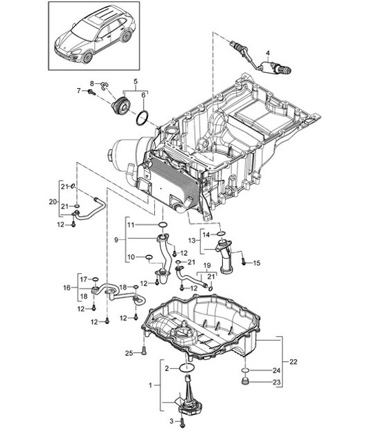 Diagram 104-055 Porsche Cayman GTS 718 2.5L PDK (365 Bhp) Motore