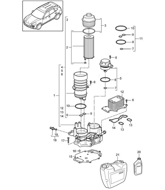 Diagram 104-070 Porsche Cayenne Coupé GTS V8 4.0L Benzina 460CV 