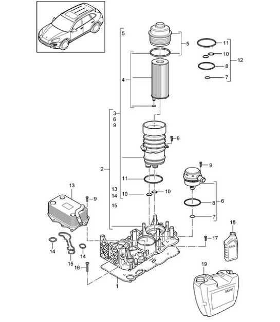 Diagram 104-085 Porsche Cayenne Coupé Turbo GT V8 4.0L 640Hp 