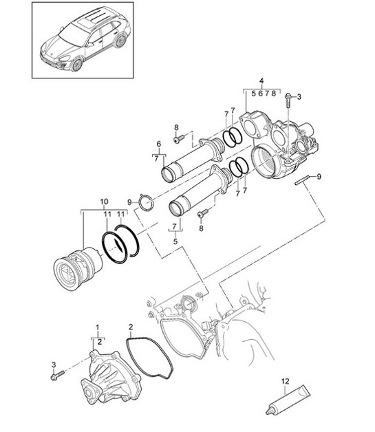 Diagram 105-002 Porsche Boxster 986/987/981 (1997-2016) Moteur