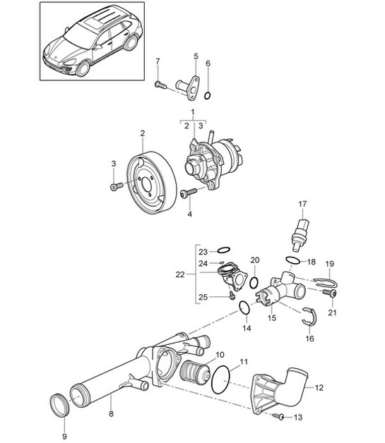 Diagram 105-005 Porsche Cayenne Coupé E-Hybrid V6 3.0L 340CV 