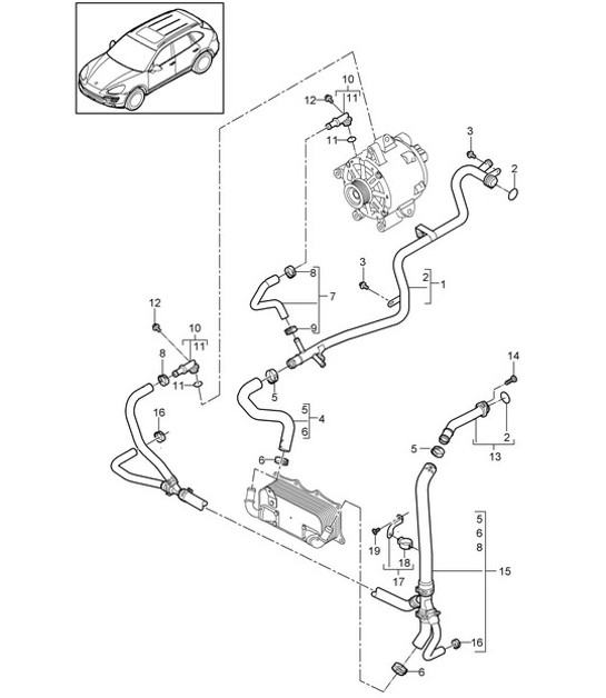 Diagram 105-025 Porsche 918 Spyder 4.6L 