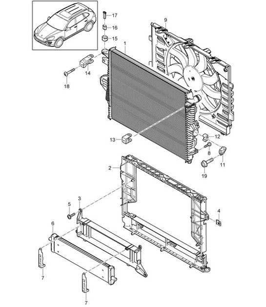 Diagram 105-030 Porsche Cayenne 92A (958) 2010-2017 Engine