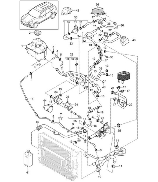 Diagram 105-040 Porsche 996 C4 3.4L 1997-08/01 引擎