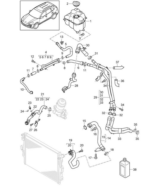 Diagram 105-047 Porsche Panamera S V8 4.8L Motor