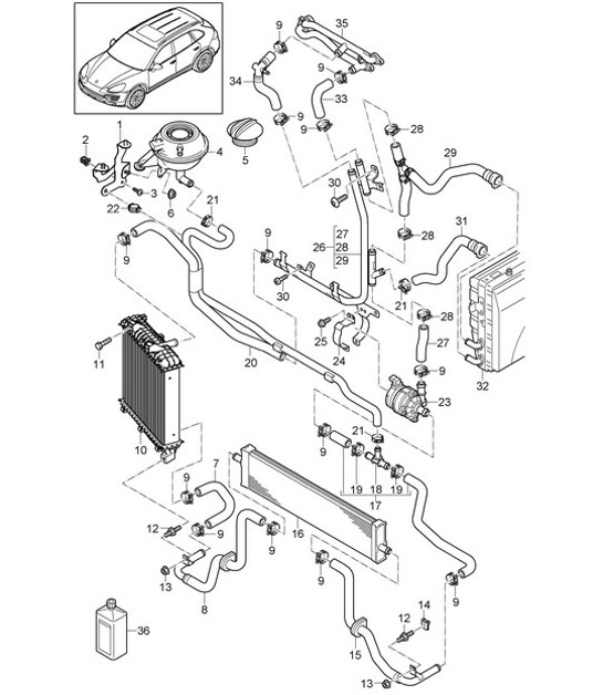 Diagram 105-055 Porsche Cayenne MK3 (958) 2010-2017 Moteur