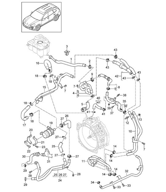 Diagram 105-066 Porsche 991 Targa 4 3.0L (370 Bhp) Motore