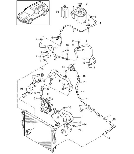 Diagram 105-070 Porsche 卡宴 92A（958） 2010-2017 引擎