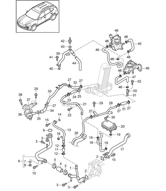 Diagram 105-075 Porsche 卡宴 E-Hybrid V6 3.0L 470Hp 