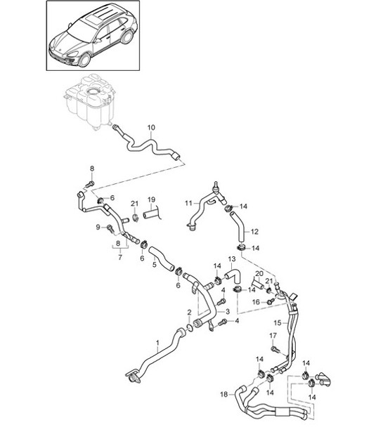 Diagram 105-080 Porsche 991（911）MK1 2012-2016 年 引擎