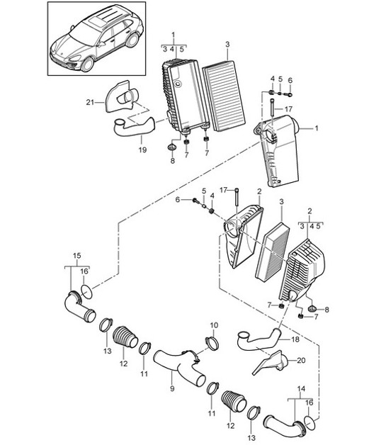 Diagram 106-000 Porsche 996 (911) (1997-2005) Motore