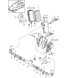 Air filter with connecting parts (PR:D6V,E0W) Cayenne 92A (958) 4.8L GTS 2011-18