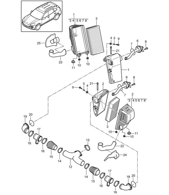 Diagram 106-005 Porsche 993 (911) (1994-1998) Moteur