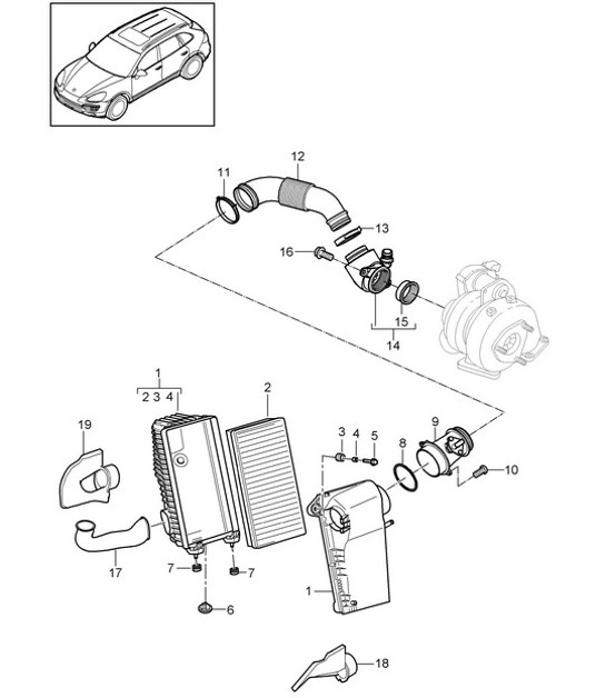 Diagram 106-030 Porsche Cayenne MK3 (958) 2010-2017 Moteur