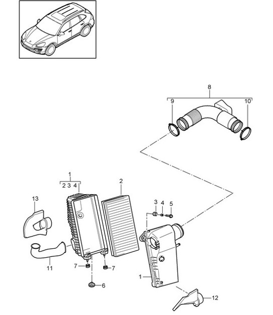 Diagram 106-040 Porsche 997 (911) MK2 2009-2012 Moteur