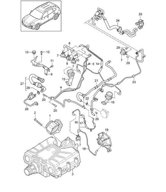 Diagram 107-020 Porsche Boxster 986/987/981（1997 年 - 2016 年） 引擎