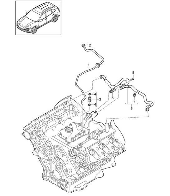 Diagram 107-022 Porsche 卡宴 E-Hybrid V6 3.0 升 V6 340 马力 