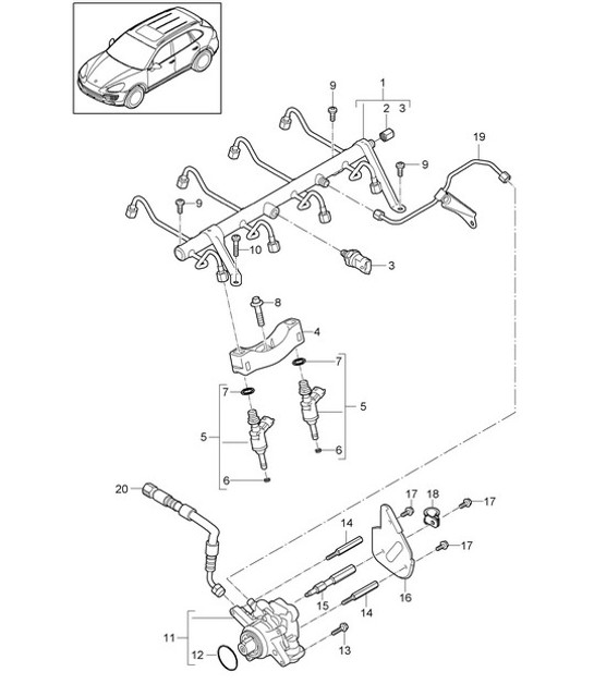 Diagram 107-025 Porsche 996 GT3 MKII 2003>> Motor