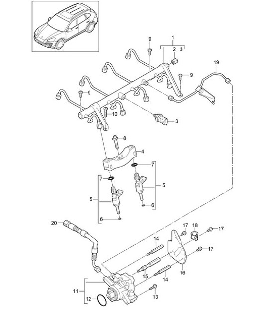 Diagram 107-026 Porsche 996 C2 3.6L 09/01-2005 引擎