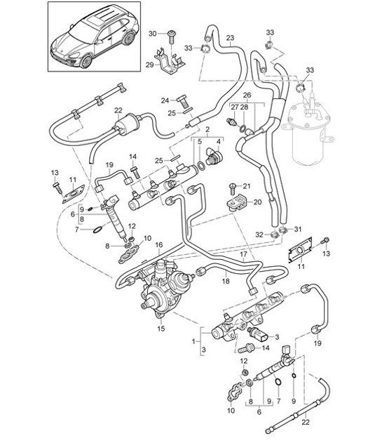 Diagram 107-035 Porsche Boxster 25 Years 718 4.0L PDK (400 Bhp) Motore