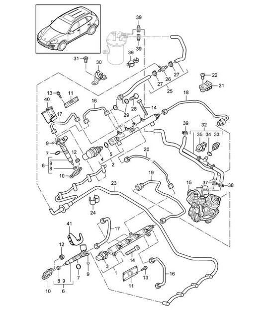 Diagram 107-042 Porsche Cayenne MK3 (958) 2010-2017 Moteur