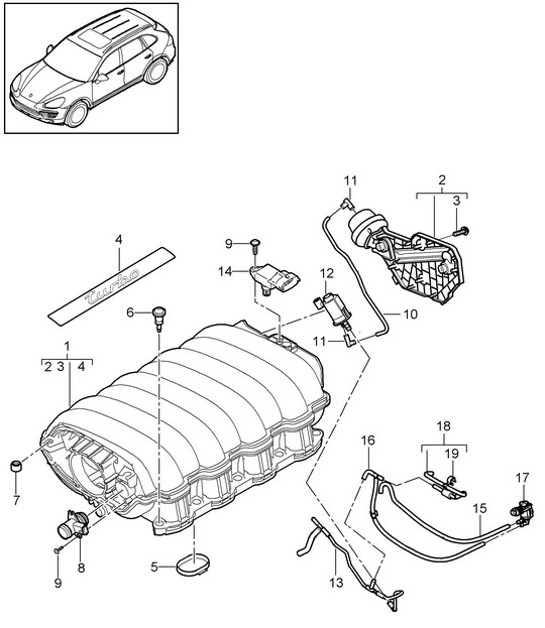 Diagram 107-050 Porsche Cayenne MK3 (958) 2010-2017 Motore